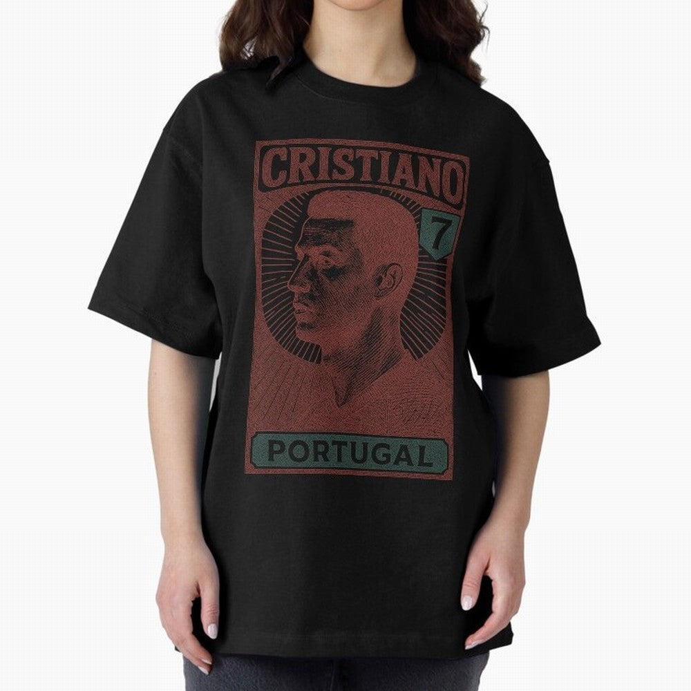 CRISTIANO Oversized T-Shirt Capture FIFA World Cup 2026 Spirit, Made for France and Portugal, Messi and Cristiano Ronaldo, Match Day Excitement, Supporter Culture, Golden Goals and Global Football Passion; Perfect for Supporters Who Want Bold