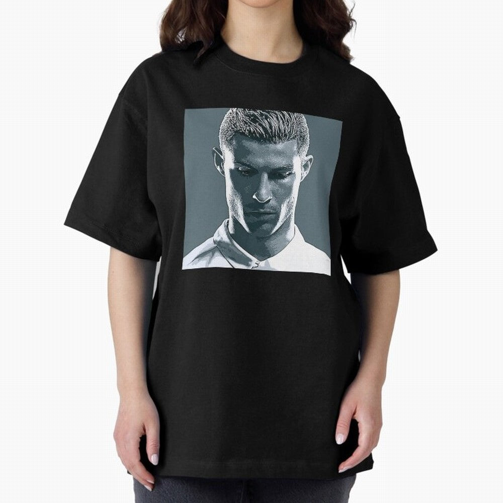 Ronaldo Portrait Oversized T-Shirt Keep Football History Alive during the FIFA World Cup 2026 Journey through CR7 Highlights, Argentina and Brazil Pride, Game Day Rituals, Football Legends, Country Pride and the Road to the Final; Ideal for Fans