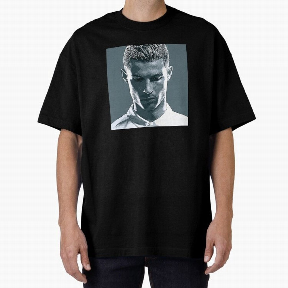 Ronaldo Portrait Oversized T-Shirt Keep Football History Alive during the FIFA World Cup 2026 Journey through CR7 Highlights, Argentina and Brazil Pride, Game Day Rituals, Football Legends, Country Pride and the Road to the Final; Ideal for Fans