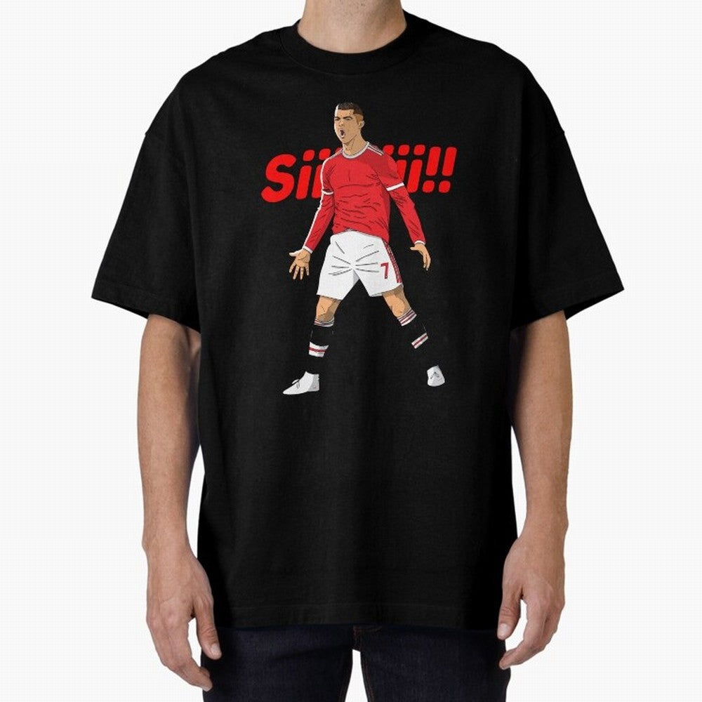 CR7 Siiiii!, Cristiano Ronaldo's trademark goal celebration Oversized T-Shirt Keep the Match Day Mood of the FIFA World Cup 2026 Group Stage Journey through Messi, Neymar and Mbappe Highlights, England Pride, Classic Soccer Heritage, Championship
