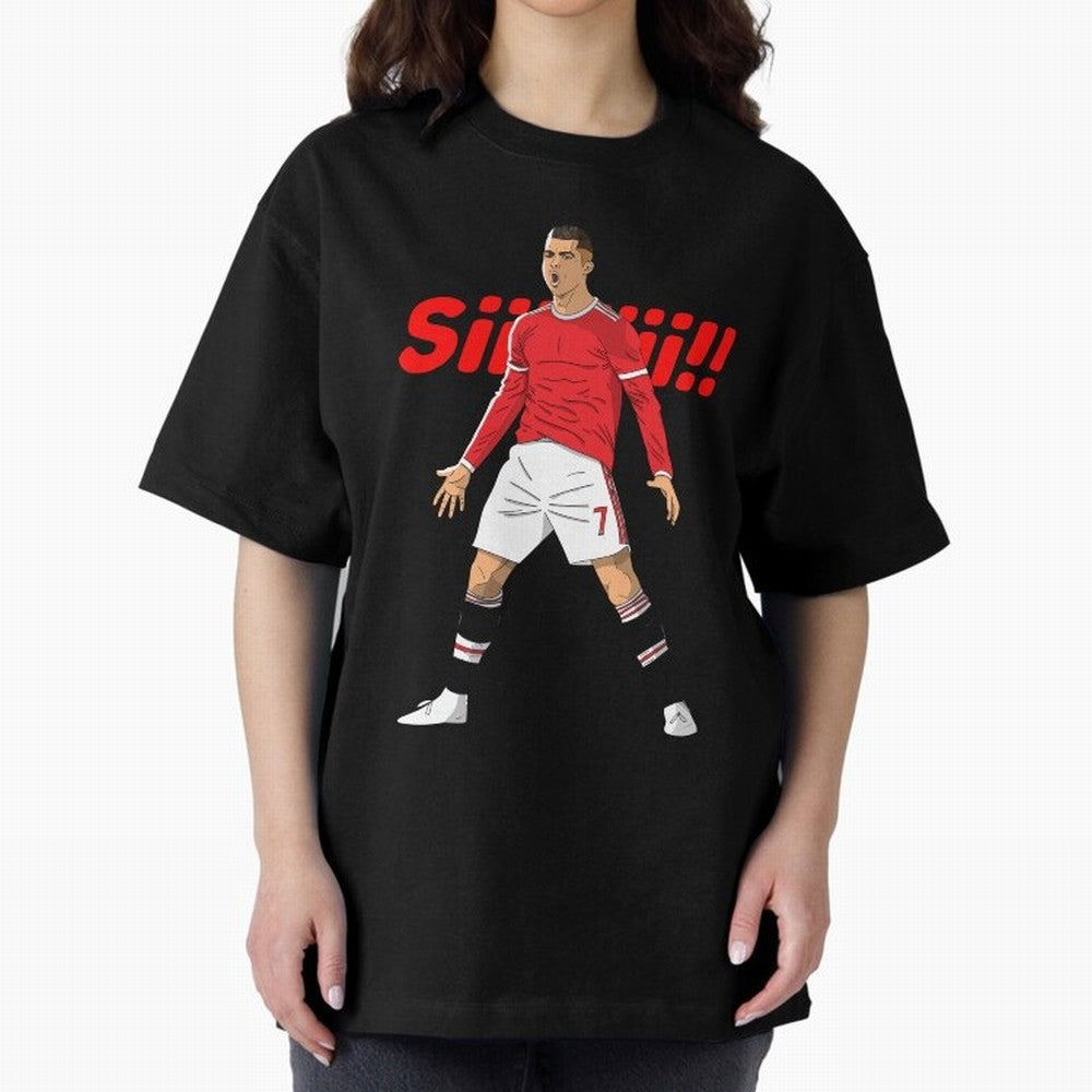 CR7 Siiiii!, Cristiano Ronaldo's trademark goal celebration Oversized T-Shirt Keep the Match Day Mood of the FIFA World Cup 2026 Group Stage Journey through Messi, Neymar and Mbappe Highlights, England Pride, Classic Soccer Heritage, Championship