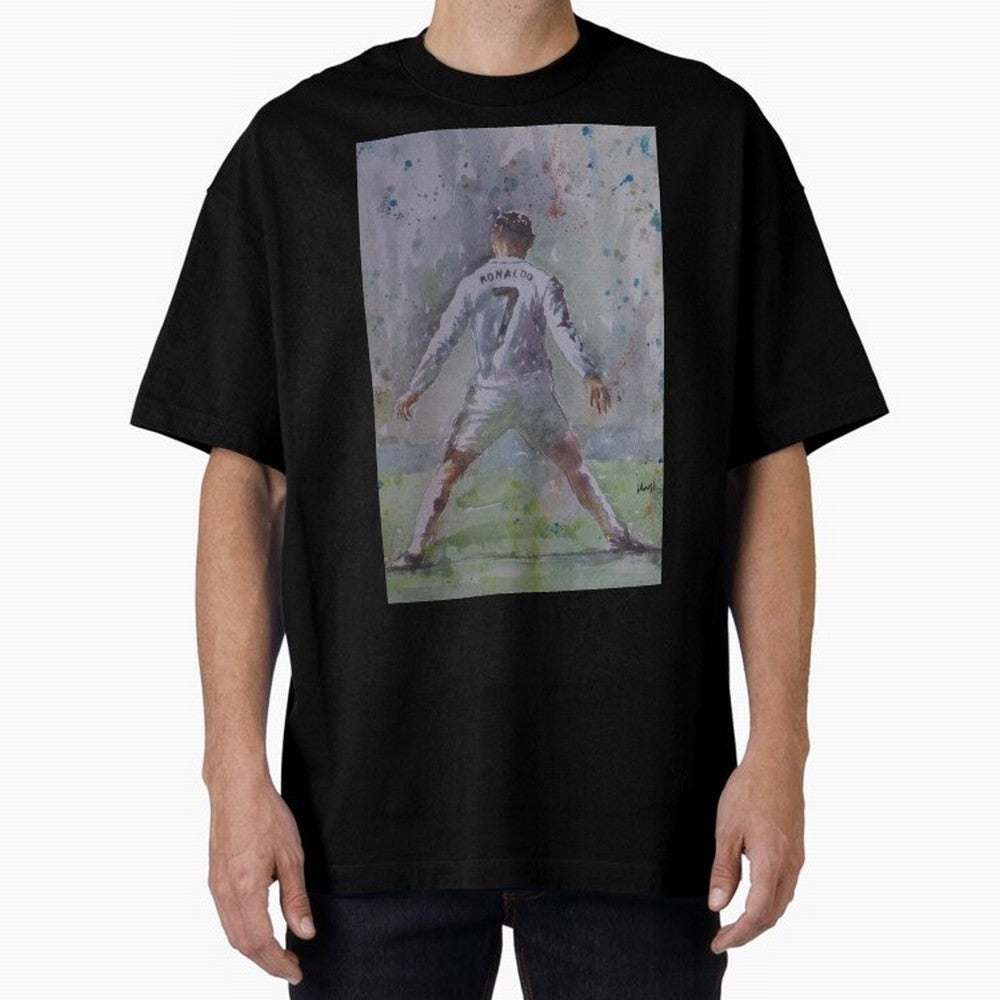 Cristiano Ronaldo - Portrait 2 Oversized T-Shirt Celebrate Fan Favorites in FIFA World Cup 2026 for Fans of Messi, CR7 and Mbappe and France and Portugal, Bringing Football Passion, Legendary Performances, Festival Vibes and Supporter Community;