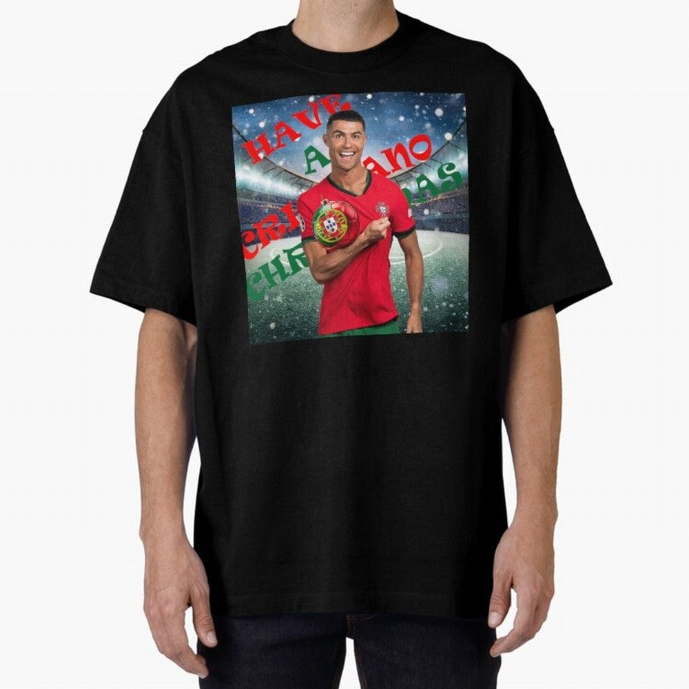 Have a Cristiano Christmas Oversized T-Shirt Show Match Day Excitement for FIFA World Cup 2026 USA Canada Mexico Spirit, Centered on Spain and Netherlands, Mbappe and Neymar, Classic Soccer Heritage, Championship Pressure, Fan Loyalty and