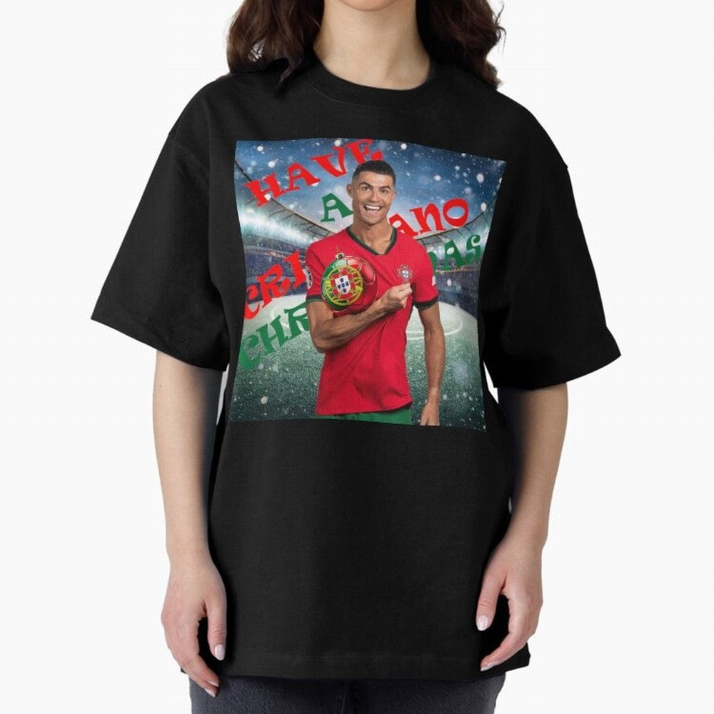 Have a Cristiano Christmas Oversized T-Shirt Show Match Day Excitement for FIFA World Cup 2026 USA Canada Mexico Spirit, Centered on Spain and Netherlands, Mbappe and Neymar, Classic Soccer Heritage, Championship Pressure, Fan Loyalty and
