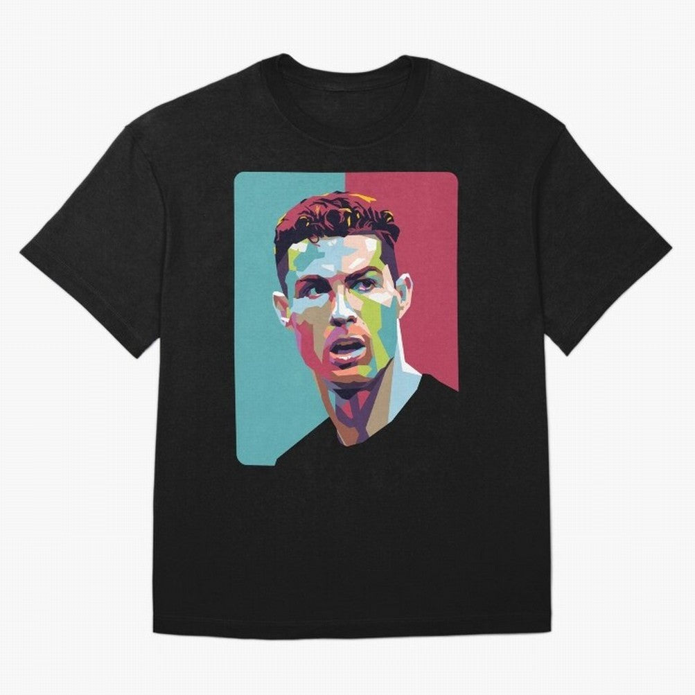 Cristiano Ronaldo 7 Pop Art Portrait Oversized T-Shirt Experience FIFA World Cup 2026 USA Canada Mexico Highlighting Mbappe, Brazil, Portugal and Argentina Energy, Global Supporter Spirit, Legendary Goals, National Colors and Tournament