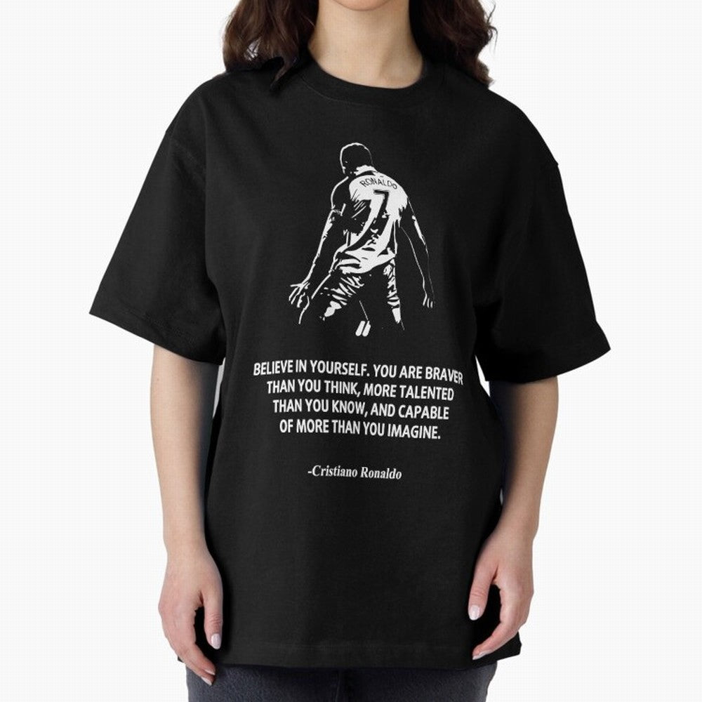 Cristiano Ronaldo Quotes Oversized T-Shirt Feel the FIFA World Cup 2026 Journey through CR7 Highlights, Germany Pride, Classic Soccer Heritage, Championship Pressure, Fan Loyalty and International Pride; Perfect for Supporters Who Want Bold