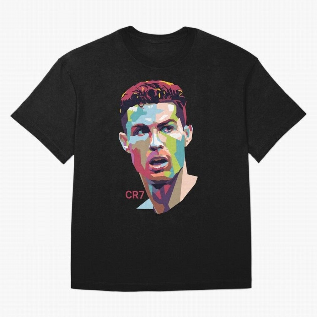Cristiano Ronaldo Pop Art Portrait Oversized T-Shirt Represent the Passion of FIFA World Cup 2026 Group Stage for Fans of Messi and Cristiano Ronaldo and Argentina and Brazil, Bringing Worldwide Fan Energy, Dramatic Goals, Stadium Lights and