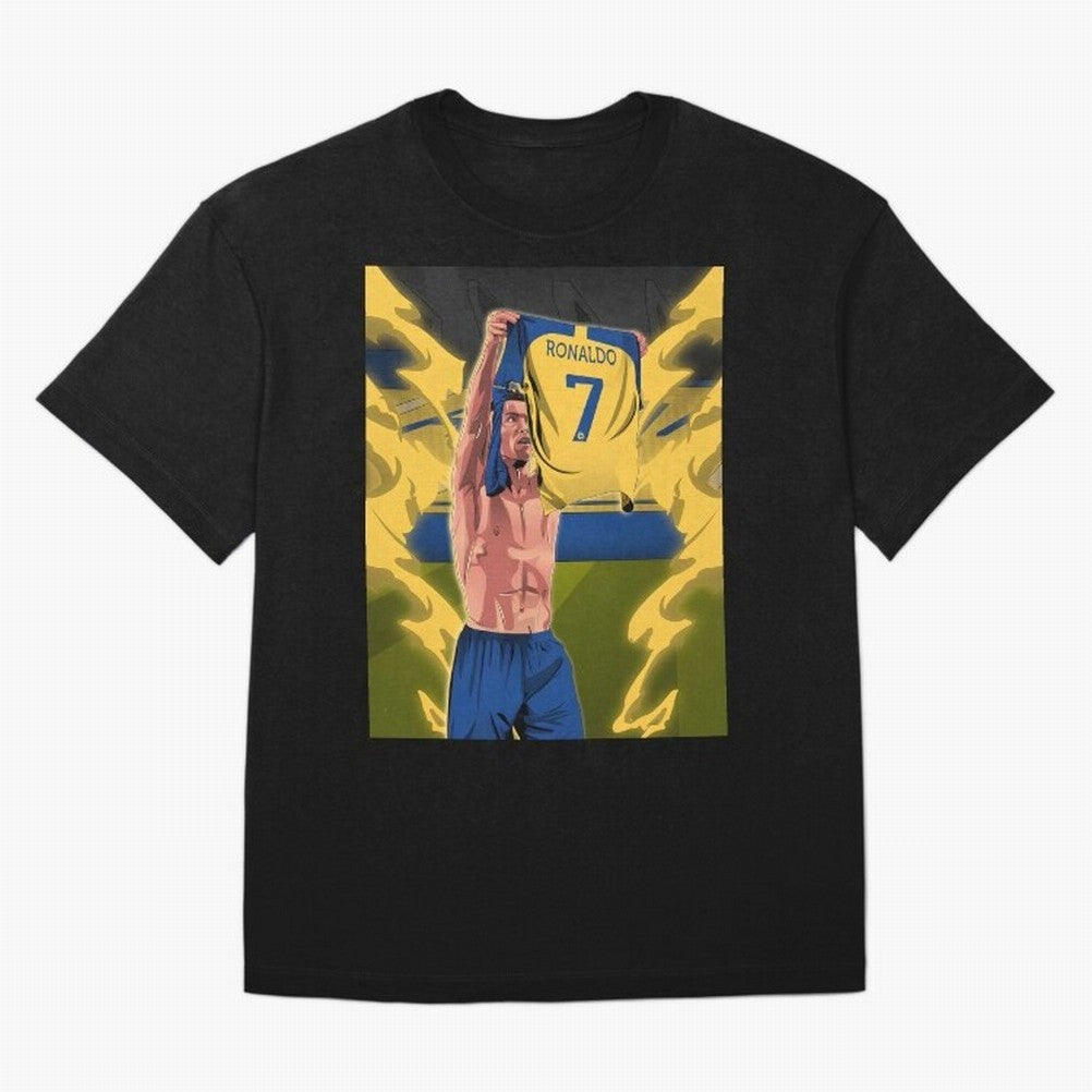 aksi copot kaos selebrasi Oversized T-Shirt Celebrate the Road through FIFA World Cup 2026 Spirit, Driven by Portugal, Cristiano Ronaldo, Classic Soccer Heritage, Championship Pressure, Fan Loyalty and International Pride; Great for Supporters Who