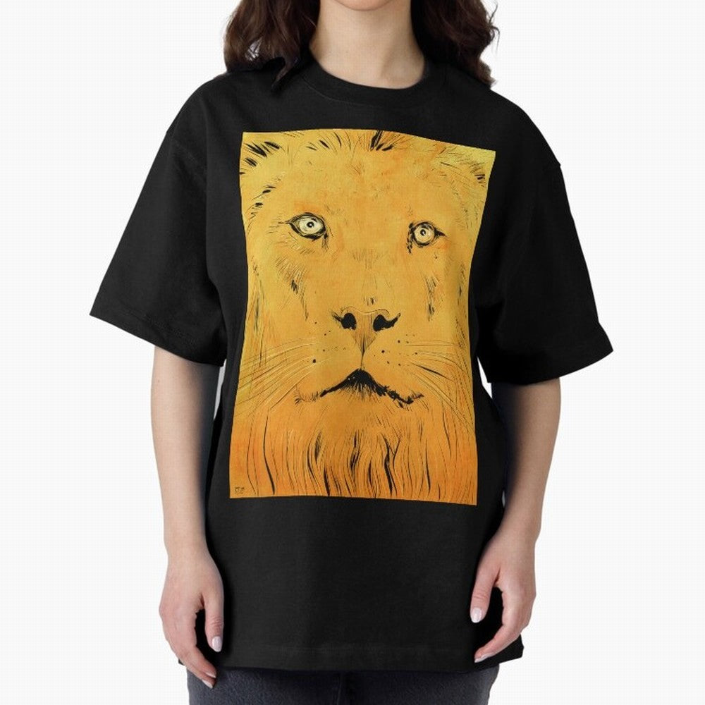Lion Oversized T-Shirt Show Your Stadium Side during the FIFA World Cup 2026 USA Canada Mexico Journey through Messi Highlights, Spain Pride, Championship Spirit, Famous Goals, Roaring Crowds and International Football Unity; Perfect for People Who