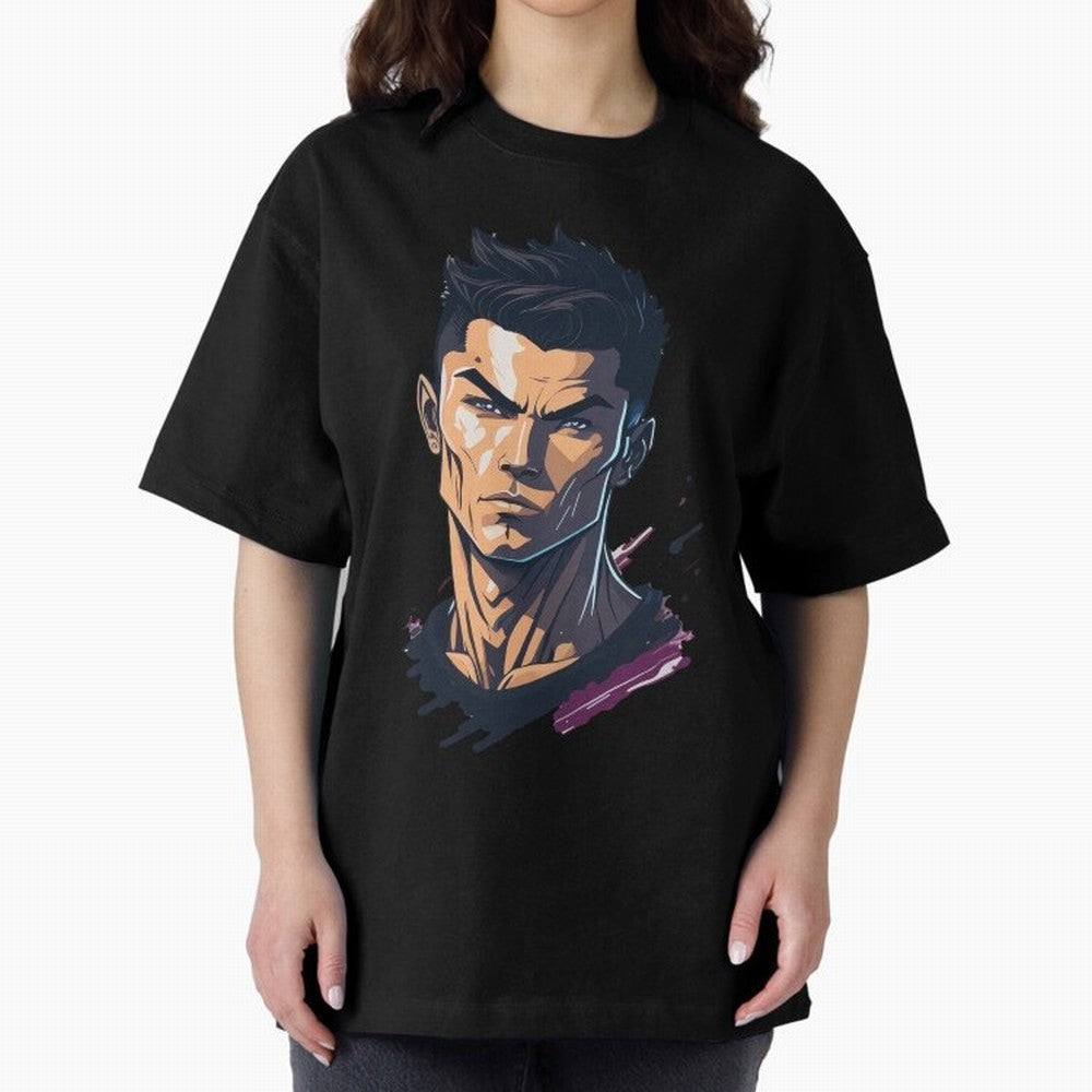 Cristiano Ronaldo Anime Style Oversized T-Shirt Carry National Pride through FIFA World Cup 2026 Spirit, Inspired by Portugal, Spain and Germany, Messi, CR7 and Mbappe, Stadium Memories, Football Loyalty, International Chants and Championship