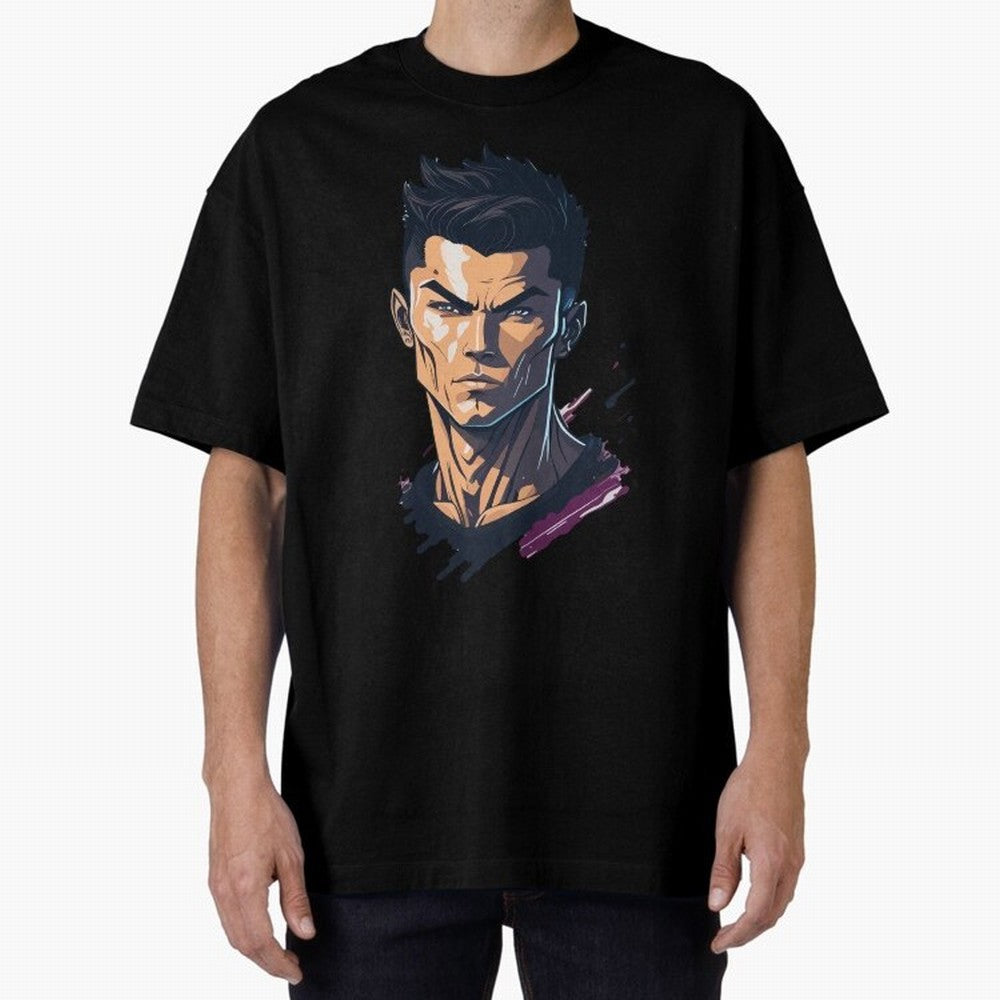 Cristiano Ronaldo Anime Style Oversized T-Shirt Carry National Pride through FIFA World Cup 2026 Spirit, Inspired by Portugal, Spain and Germany, Messi, CR7 and Mbappe, Stadium Memories, Football Loyalty, International Chants and Championship