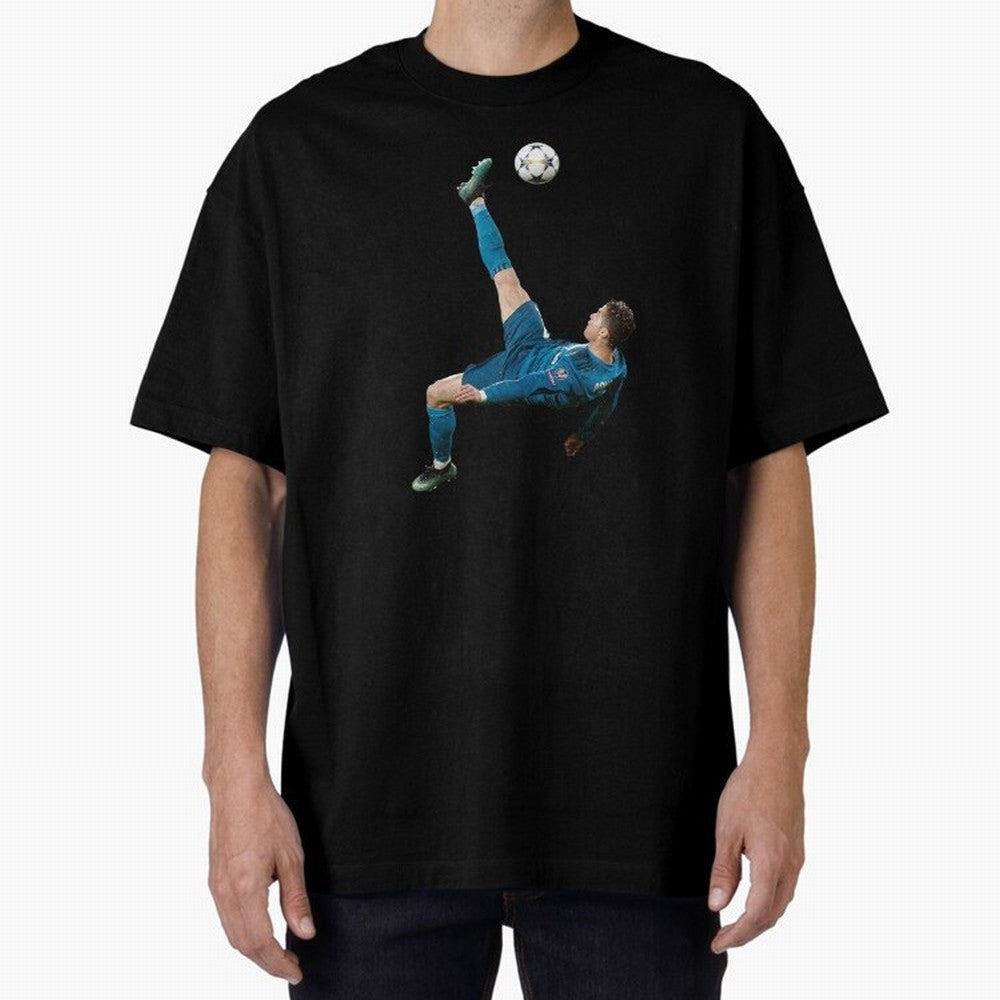 freestyle over head kick Oversized T-Shirt Honor the Beautiful Game during Global Football Passion for FIFA World Cup 2026 USA Canada Mexico, Centered on Haaland and Mbappe, Argentina and Brazil, Football Festival Excitement, Trophy Ambitions,