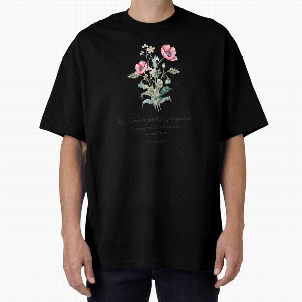 N¨²meros 6:24¨C26 ¨C El Se?or te bendiga y te guarde | Bendici¨®n B¨ªblica Floral | Regalo Cristiano Oversized T-Shirt Relive Legendary Nights from Global Football Passion for FIFA World Cup 2026 USA Canada Mexico, with Haaland, Argentina, France