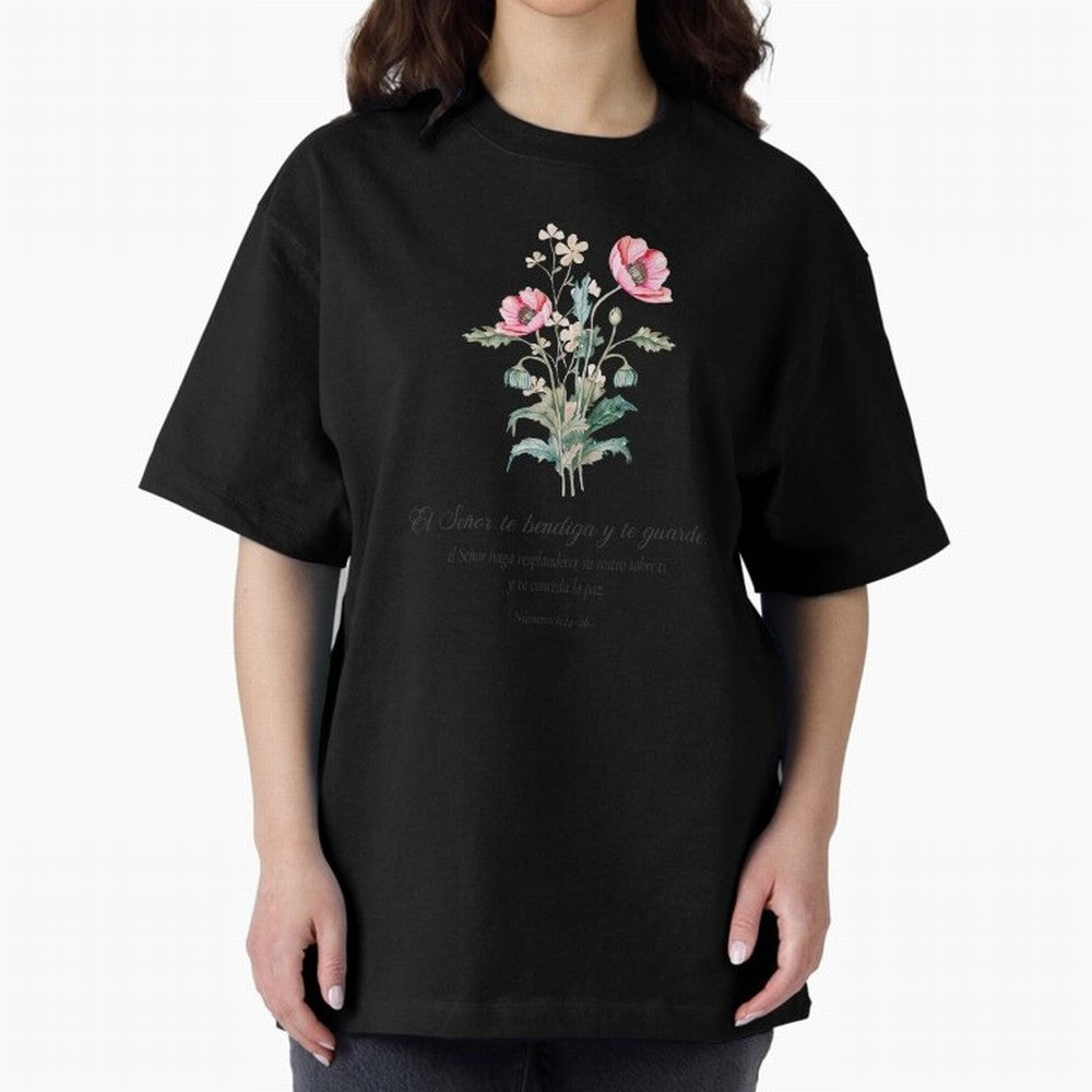 N¨²meros 6:24¨C26 ¨C El Se?or te bendiga y te guarde | Bendici¨®n B¨ªblica Floral | Regalo Cristiano Oversized T-Shirt Relive Legendary Nights from Global Football Passion for FIFA World Cup 2026 USA Canada Mexico, with Haaland, Argentina, France