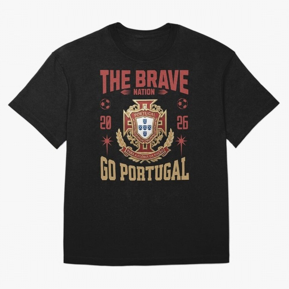 Portugal Soccer 2026 The Brave Nation Vintage Football Fan Design Oversized T-Shirt Relive the Noise and Pride of the FIFA World Cup 2026 Group Stage Journey through Neymar Highlights, England Pride, Classic Soccer Heritage, Championship Pressure,