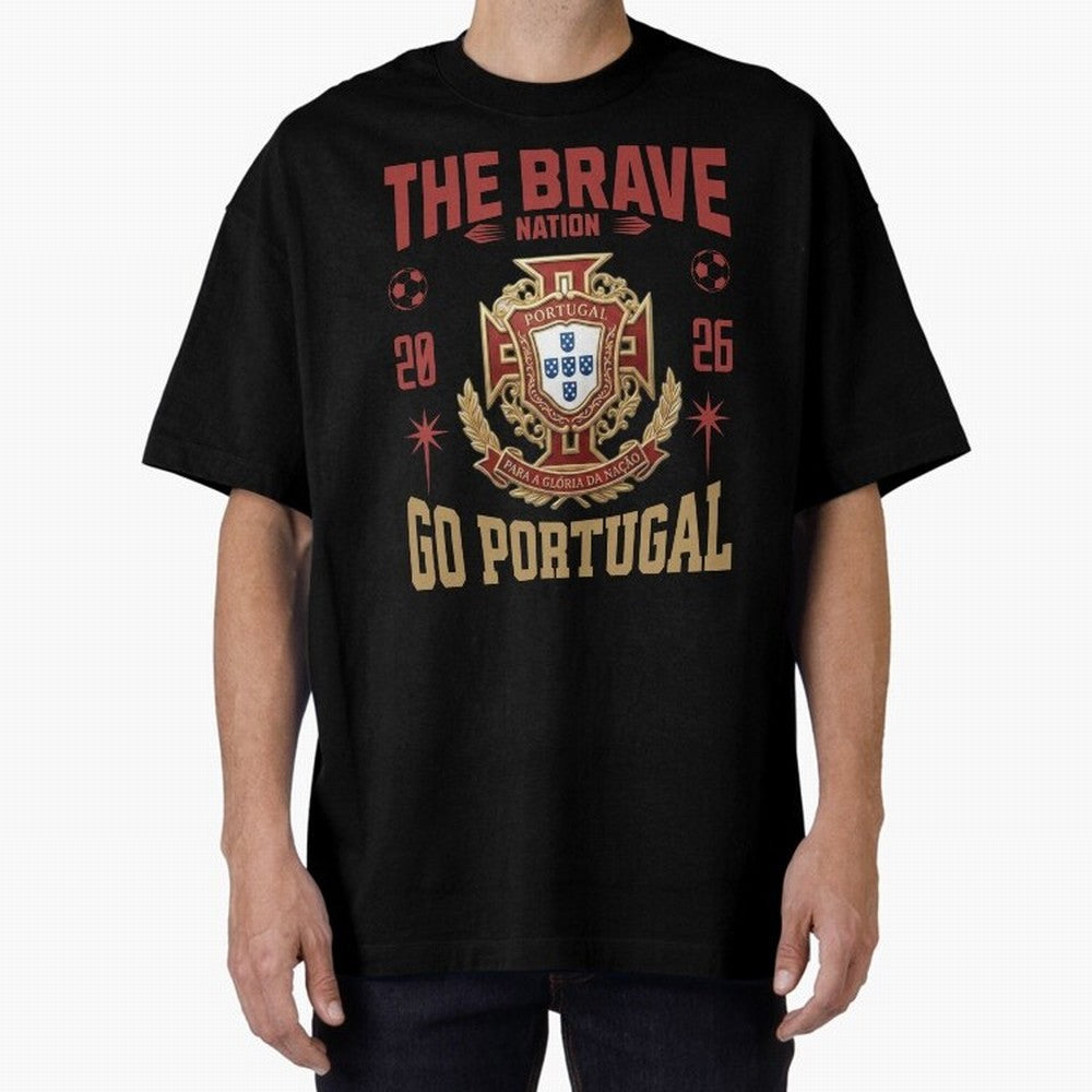 Portugal Soccer 2026 The Brave Nation Vintage Football Fan Design Oversized T-Shirt Relive the Noise and Pride of the FIFA World Cup 2026 Group Stage Journey through Neymar Highlights, England Pride, Classic Soccer Heritage, Championship Pressure,