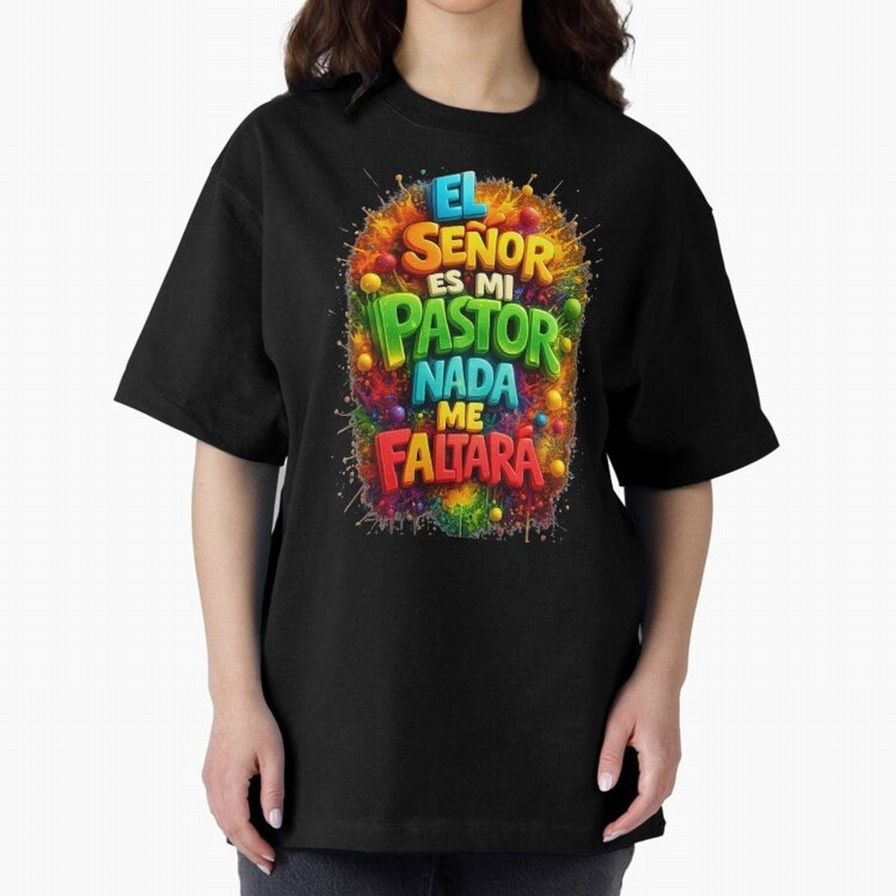 Modern 3D Psalm 23 Spanish Christian Art - El Se?or es mi Pastor Oversized T-Shirt Wear the Spirit of the FIFA World Cup 2026 USA Canada Mexico Journey through Cristiano Ronaldo, Haaland and CR7 Highlights, Portugal Pride, Match Day Excitement,