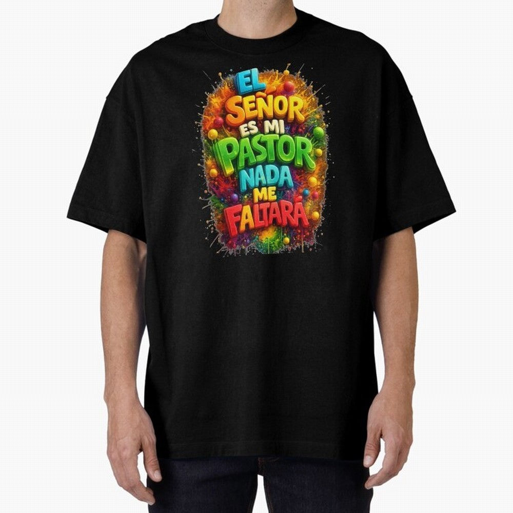 Modern 3D Psalm 23 Spanish Christian Art - El Se?or es mi Pastor Oversized T-Shirt Wear the Spirit of the FIFA World Cup 2026 USA Canada Mexico Journey through Cristiano Ronaldo, Haaland and CR7 Highlights, Portugal Pride, Match Day Excitement,