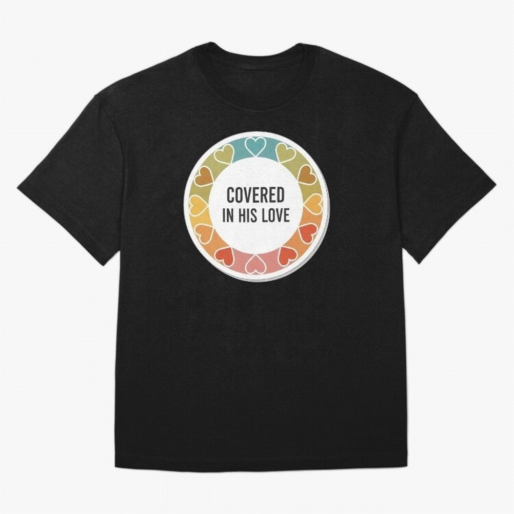 Covered in His Love Christian Encouragement Sticker Oversized T-Shirt Bring World Football Passion into FIFA World Cup 2026 Group Stage for Fans of Messi, CR7 and Mbappe and Argentina, Bringing Soccer Culture, Superstar Moments, National Team