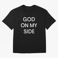 God On My Side - Minimalist Christian Outline Typography Oversized T-Shirt Join Supporters Worldwide for FIFA World Cup 2026 Group Stage Spirit, Celebrating Argentina and Brazil, Messi, CR7 and Mbappe, Retro Football Energy, Iconic Rivalries,