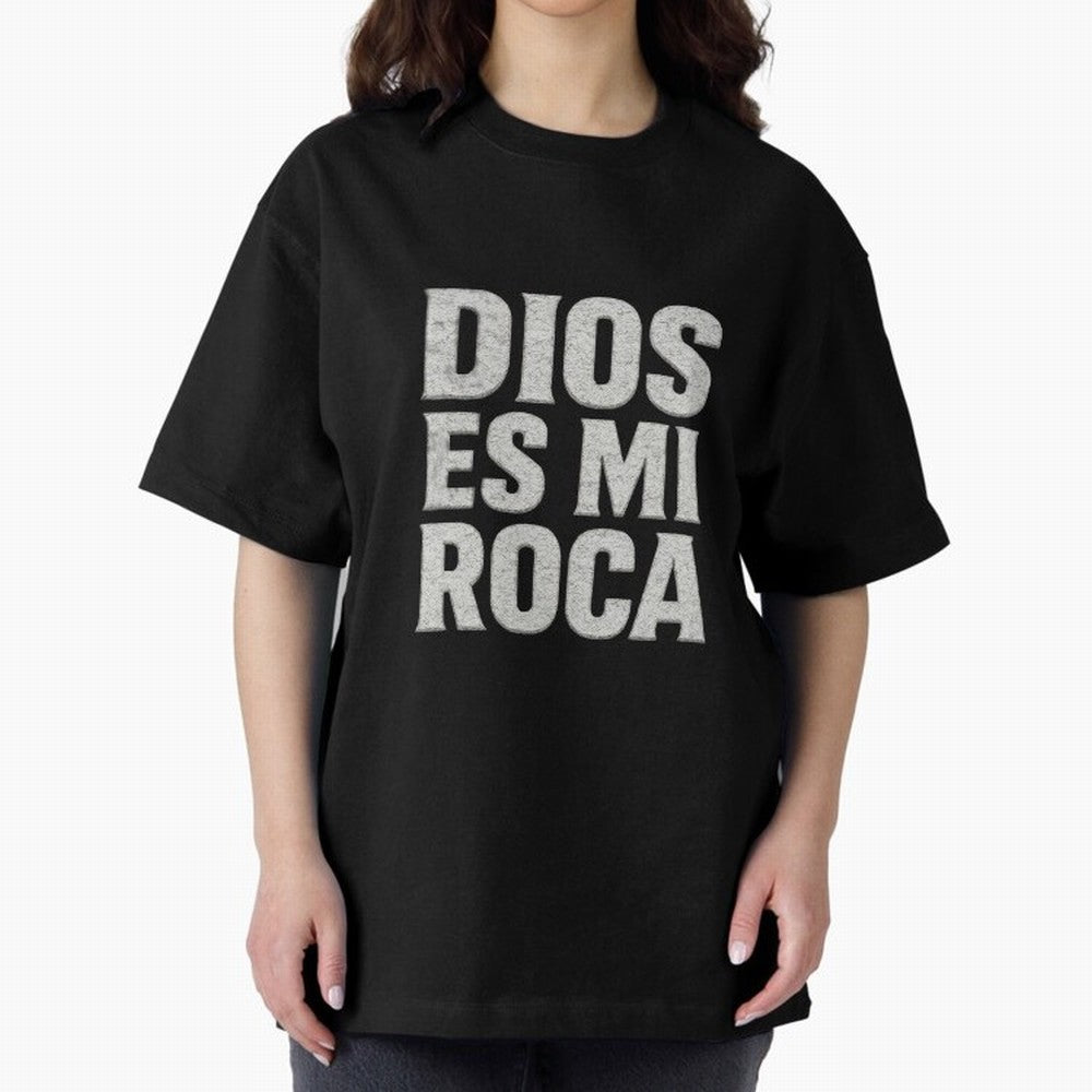 DIOS ES MI ROCA - White Stone Typography - Christian Oversized T-Shirt Make Game Day About Match Day Hype around FIFA World Cup 2026 Group Stage, Haaland, England, Classic Soccer Heritage, Championship Pressure, Fan Loyalty and International Pride;