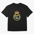 Real Madrid C.F. crest with Cristiano Ronaldo's autograph Oversized T-Shirt Celebrate National Team Dreams in FIFA World Cup 2026 Spirit, with France, Messi, Vintage Soccer Flavor, Modern Football Stars, National Flags and Final Night Emotion; Made