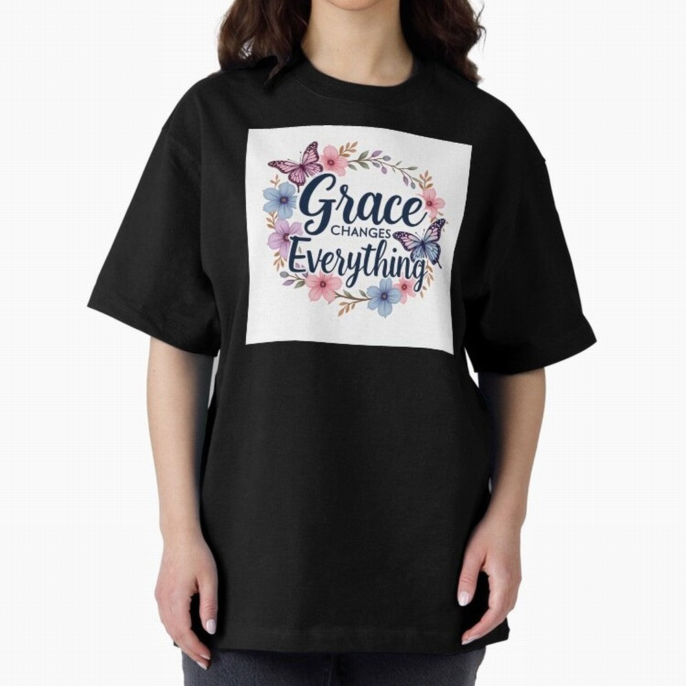 Grace Of God Changes Everything Oversized T-Shirt Back Your Heroes with the FIFA World Cup 2026 USA Canada Mexico Journey through Cristiano Ronaldo Highlights, England, France and Netherlands Pride, Sports Nostalgia, International Competition,