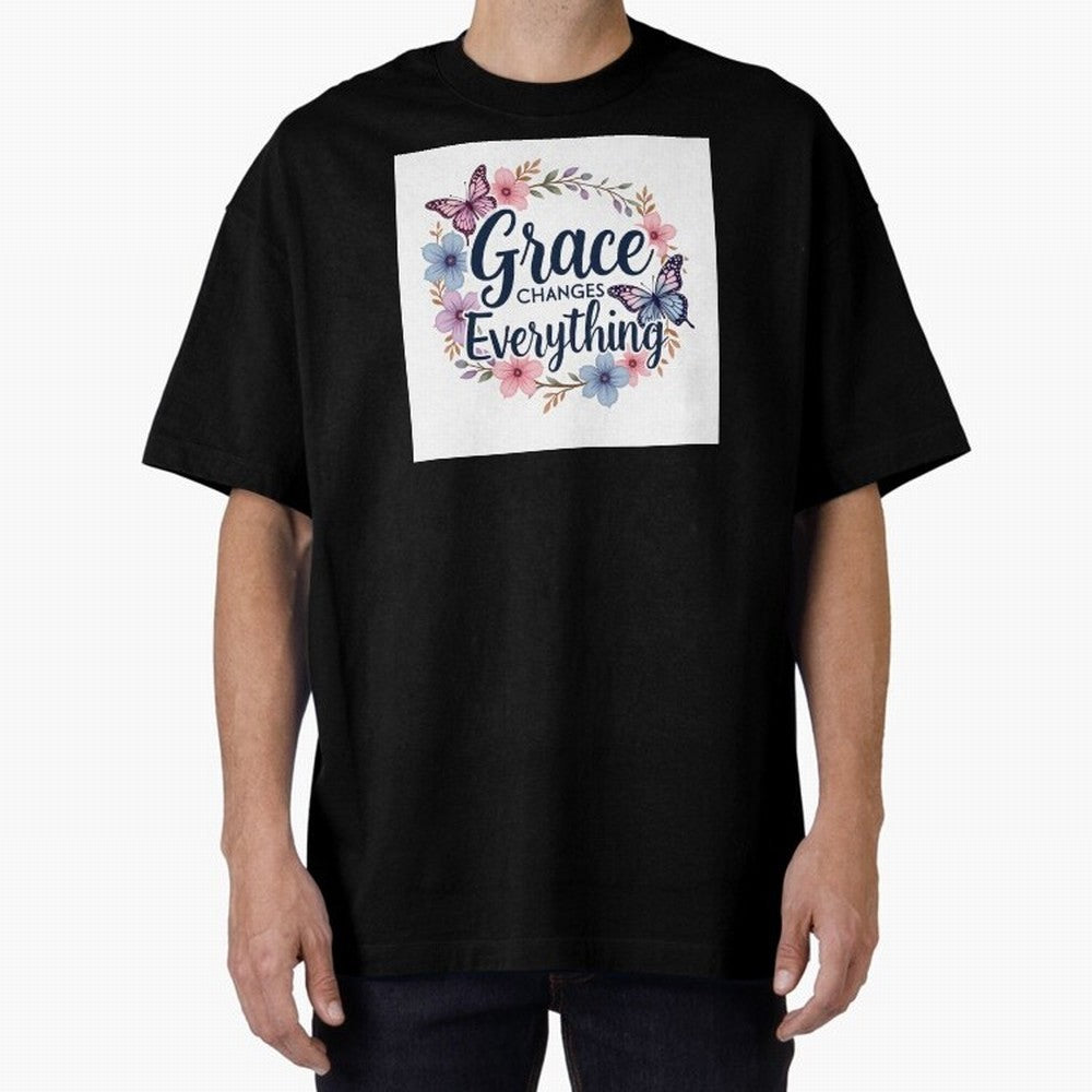 Grace Of God Changes Everything Oversized T-Shirt Back Your Heroes with the FIFA World Cup 2026 USA Canada Mexico Journey through Cristiano Ronaldo Highlights, England, France and Netherlands Pride, Sports Nostalgia, International Competition,