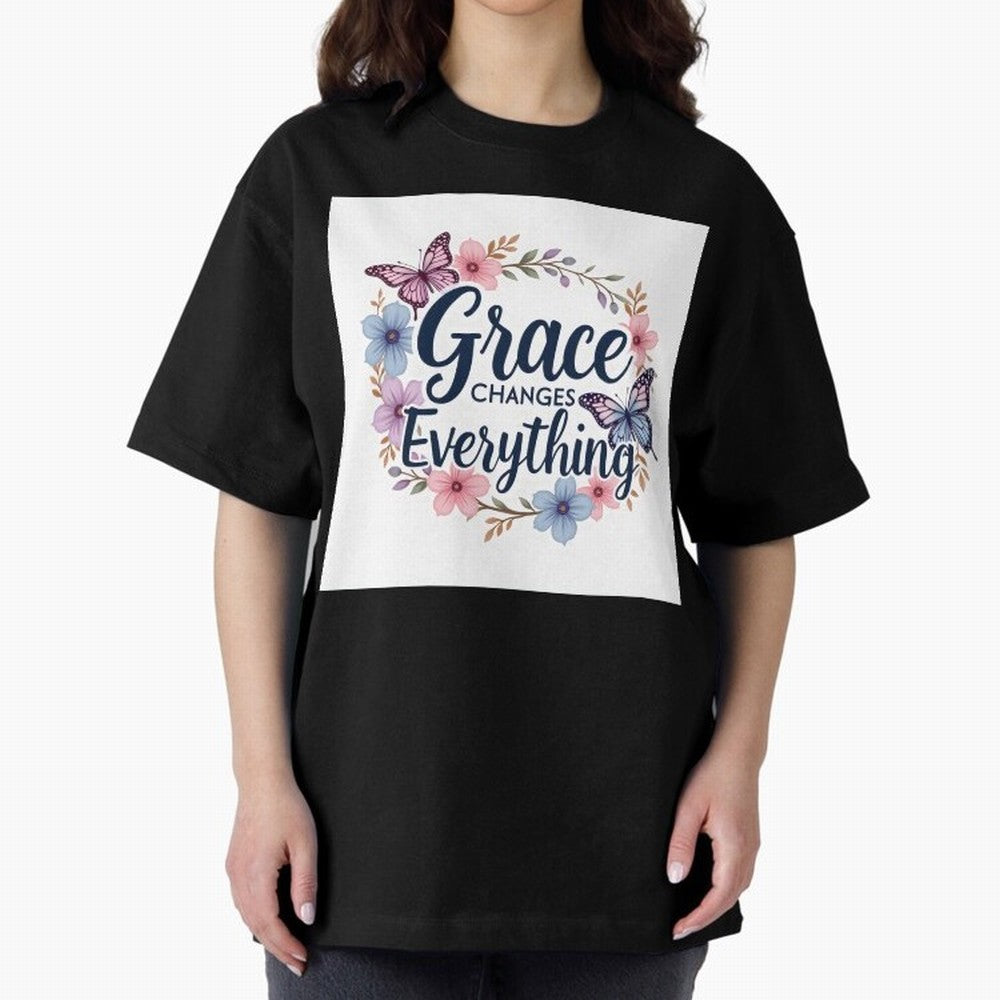 Grace Changes Everything T Shirt Oversized T-Shirt Make Every Match About FIFA World Cup 2026 Spirit, with England, Messi and Cristiano Ronaldo, Sports Nostalgia, International Competition, Famous Players and Unforgettable Victories; Perfect for