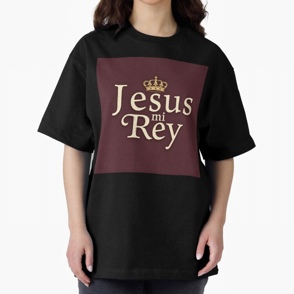 Jesus Mi Rey T Shirt Oversized T-Shirt Celebrate Soccer Greatness during FIFA World Cup 2026 Spirit, Connected to Portugal, Mbappe, Stadium Chants, National Pride, Trophy Dreams and Unforgettable Football Memories; Ideal for Football Dads, Football