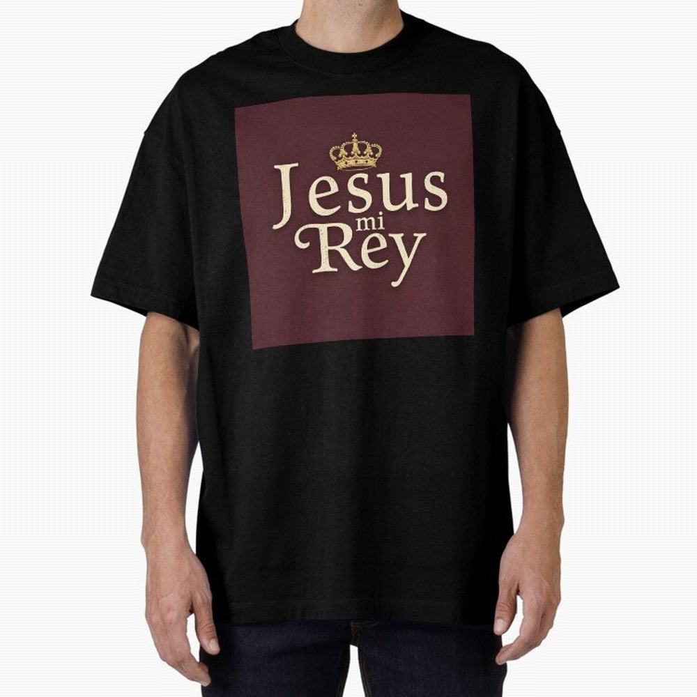 Jesus Mi Rey T Shirt Oversized T-Shirt Celebrate Soccer Greatness during FIFA World Cup 2026 Spirit, Connected to Portugal, Mbappe, Stadium Chants, National Pride, Trophy Dreams and Unforgettable Football Memories; Ideal for Football Dads, Football