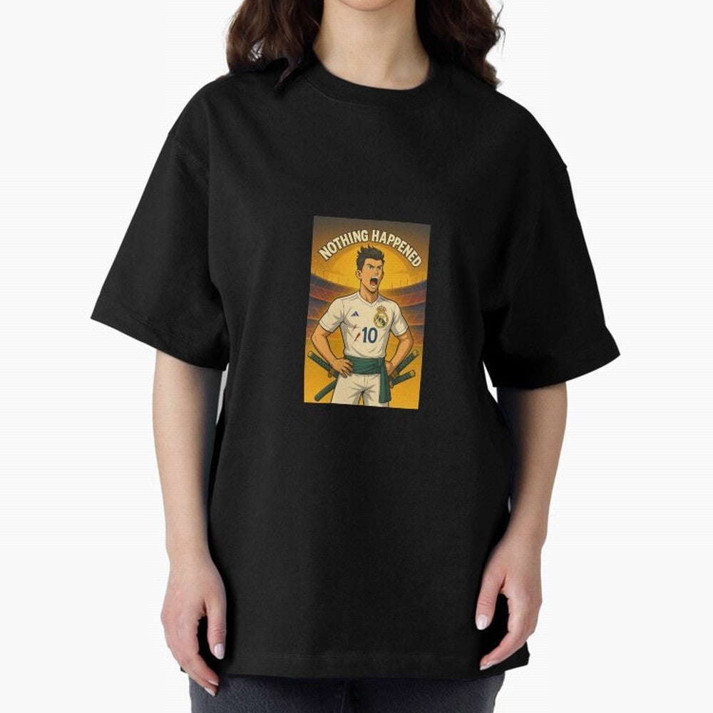 Cristiano Zoro Nothing Happened Oversized T-Shirt Wear the Spirit of FIFA World Cup 2026 Driven by Messi and Cristiano Ronaldo, England, France and Netherlands Energy, Football History, Final Match Energy, Crowd Noise and Once in a Lifetime