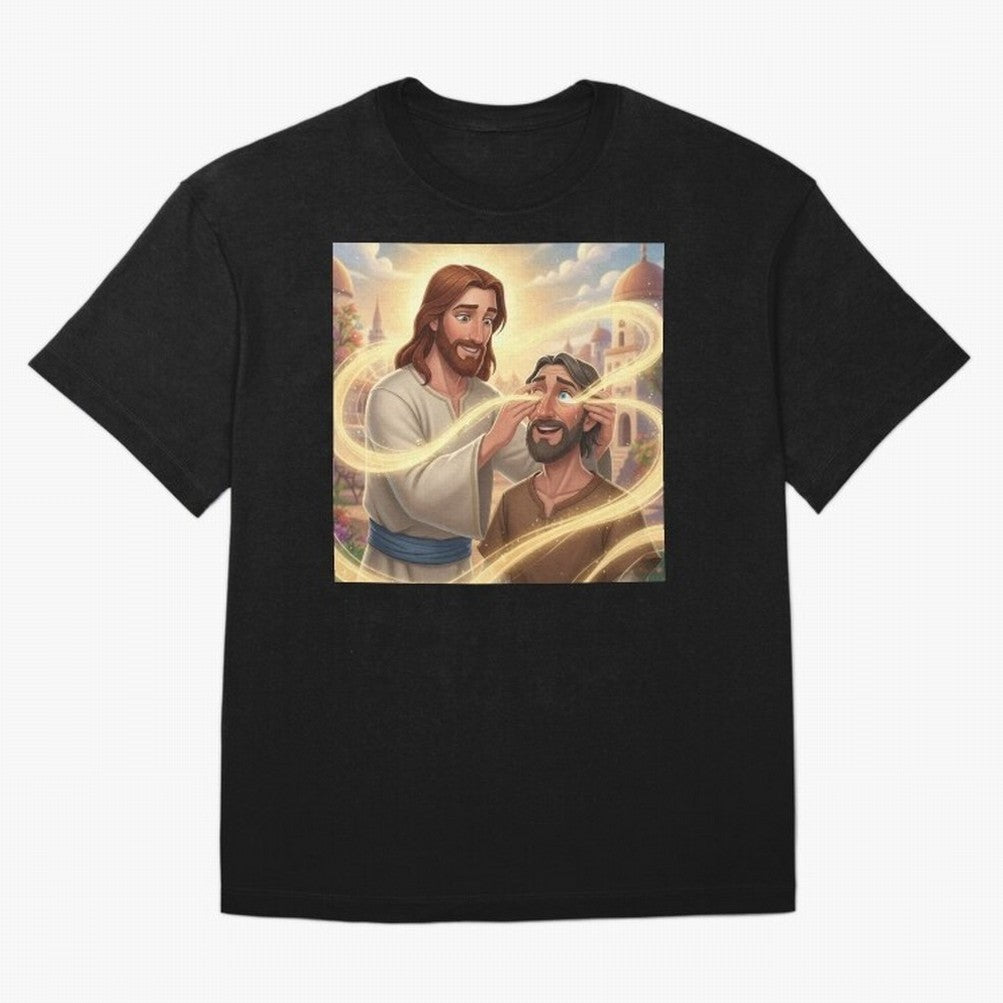 Jesus cure the blind Oversized T-Shirt Keep the Legacy of FIFA World Cup 2026 Spirit, with England and Germany, Mbappe and Neymar, Stadium Chants, National Pride, Trophy Dreams and Unforgettable Football Memories; Perfect for Fans, Collectors,