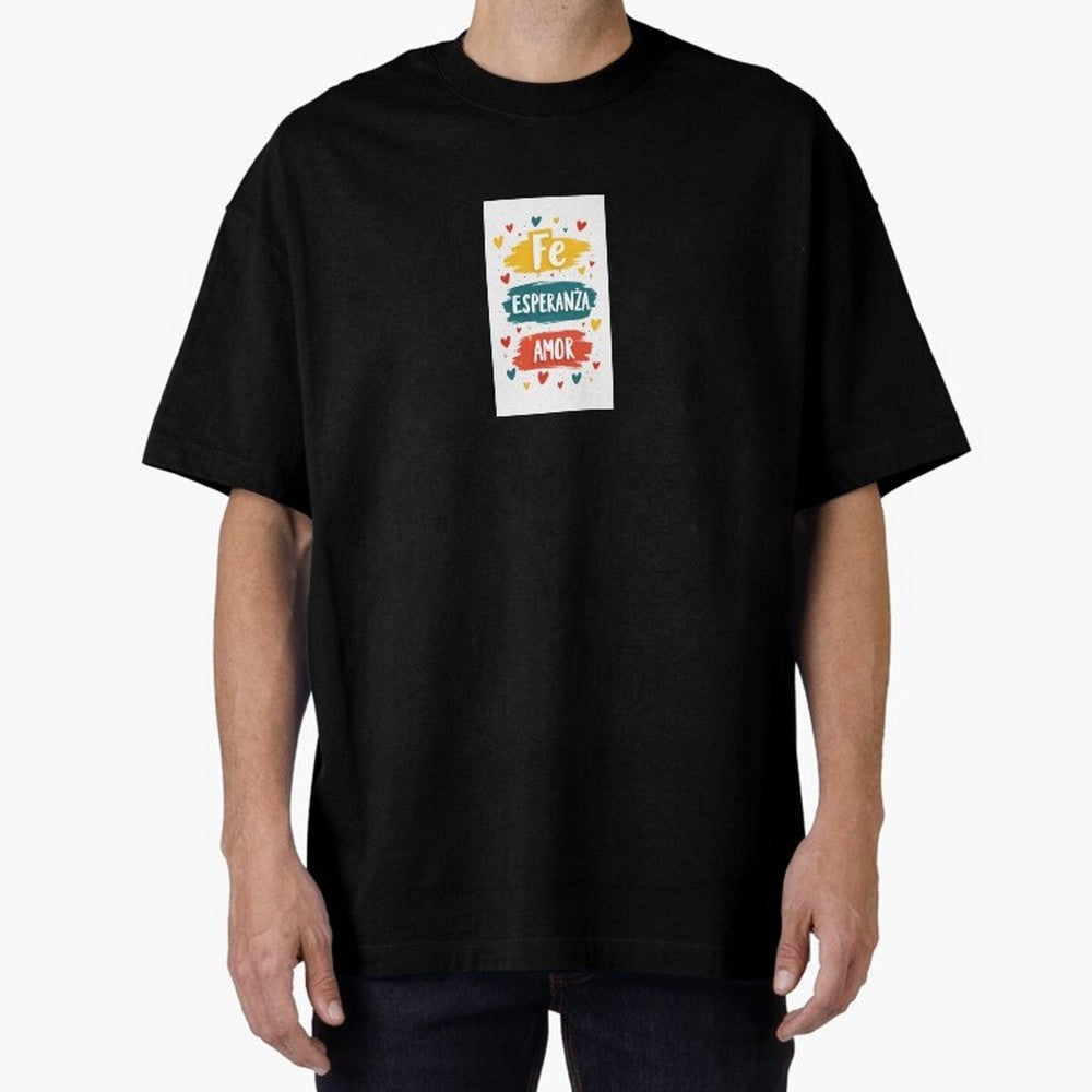 Fe Esperanza Amor Oversized T-Shirt Make Game Day About FIFA World Cup 2026 for Fans of Messi and England, Bringing Fan Favorite Moments, National Team Passion, Big Match Drama and Soccer History; Perfect for Fans, Collectors, Family Gatherings,
