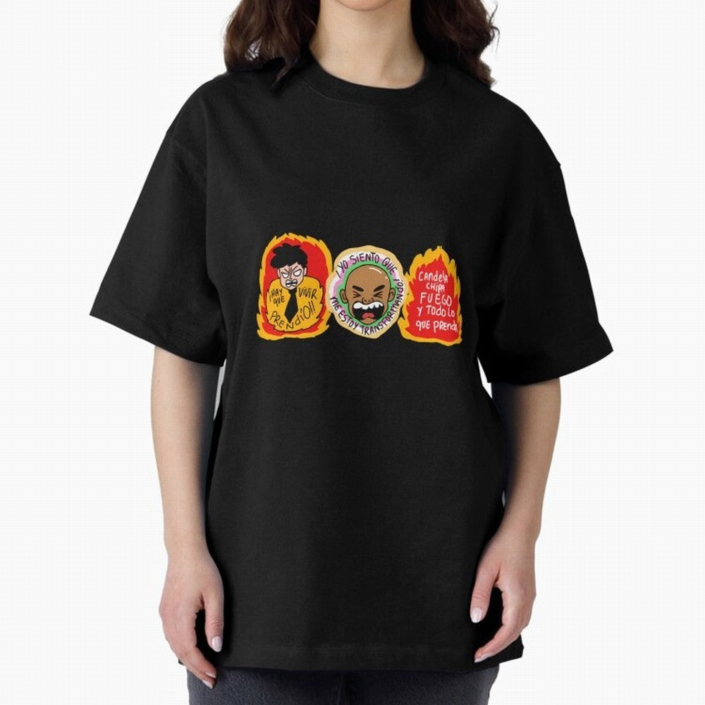 Hay Que Vivir Prendo Yo Siento Que Me Estoy Transformando Candela Chipa Fuego Y Todo Lo Que Prenda Oversized T-Shirt Feel the Trophy Chase of Global Football Passion for FIFA World Cup 2026, Inspired by CR7 and Messi, France, Stadium Chants,