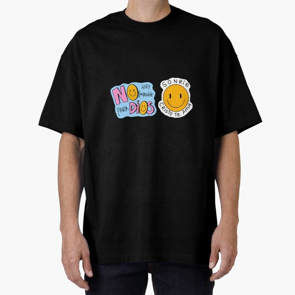 No Hay Imposibles Para Dios Sonrie Cristo Te Ama Oversized T-Shirt Fuel Your Fan Pride for FIFA World Cup 2026 Group Stage Built around Messi, Netherlands Energy, Football Passion, Legendary Performances, Festival Vibes and Supporter Community;