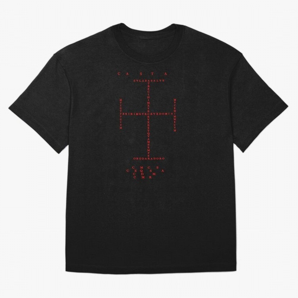 Cruz Ang¨¦lica de Santo Tom¨¢s de Aquino Black n Red Oversized T-Shirt Bring Bold Fan Energy to Global Football Passion for FIFA World Cup 2026, Highlighting CR7 and Messi, France and Portugal, Supporter Pride, Iconic Celebrations, Legendary Names