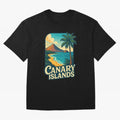 Tropical Shoreline of the Canary Islands Spain Oversized T-Shirt Stand with Global Football Passion for FIFA World Cup 2026, Featuring Haaland, Spain and Netherlands, Sports Nostalgia, International Competition, Famous Players and Unforgettable