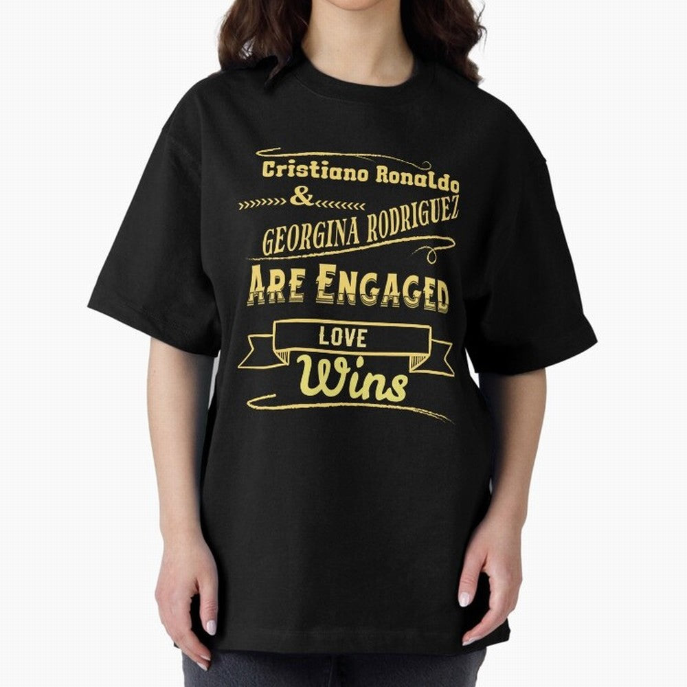 Cristiano & Georgina Engagement ¨C True Love Story Oversized T-Shirt Celebrate Football Dreams Across FIFA World Cup 2026 Group Stage Spirit, Capturing England, Messi and Cristiano Ronaldo, Goal Celebration Energy, Supporter Heritage, Football