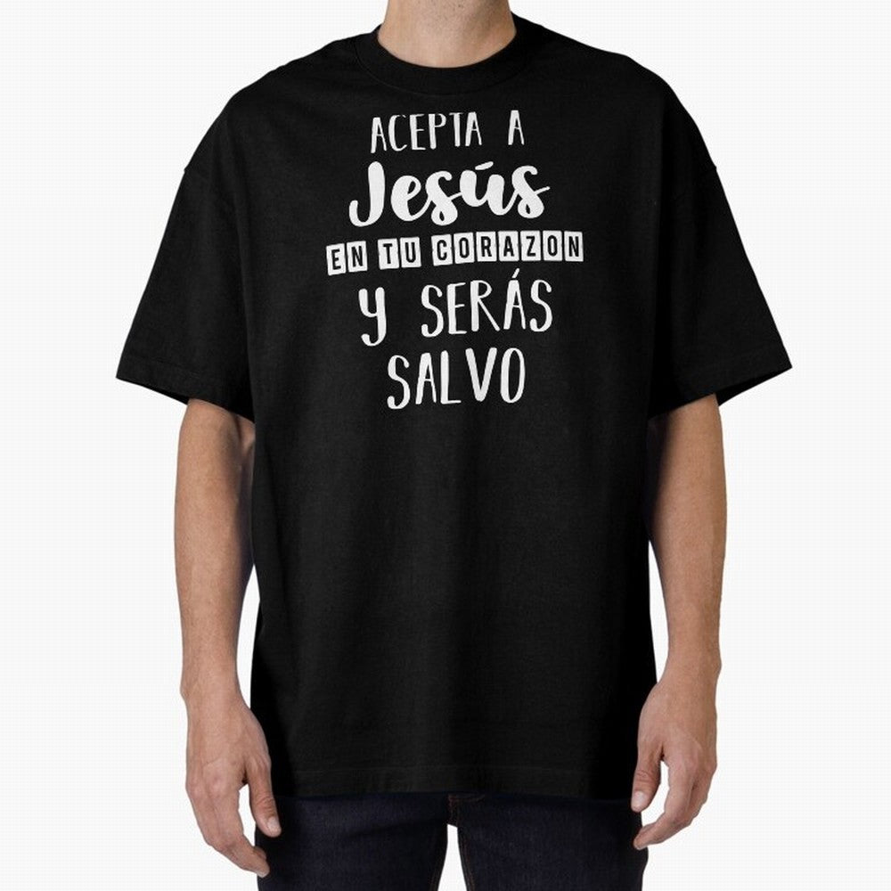 Acepta a Jes¨²s en tu Corazon Mensaje Cristianos Dios Spanish Oversized T-Shirt Celebrate National Team Dreams in Match Day Hype around FIFA World Cup 2026 USA Canada Mexico, Messi, Neymar and Mbappe, Brazil, Tournament Hype, Historic Matchups,
