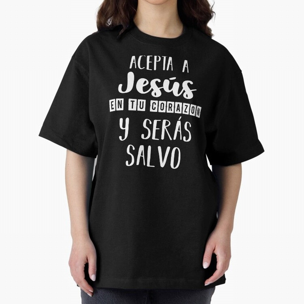 Acepta a Jes¨²s en tu Corazon Mensaje Cristianos Dios Spanish Oversized T-Shirt Celebrate National Team Dreams in Match Day Hype around FIFA World Cup 2026 USA Canada Mexico, Messi, Neymar and Mbappe, Brazil, Tournament Hype, Historic Matchups,