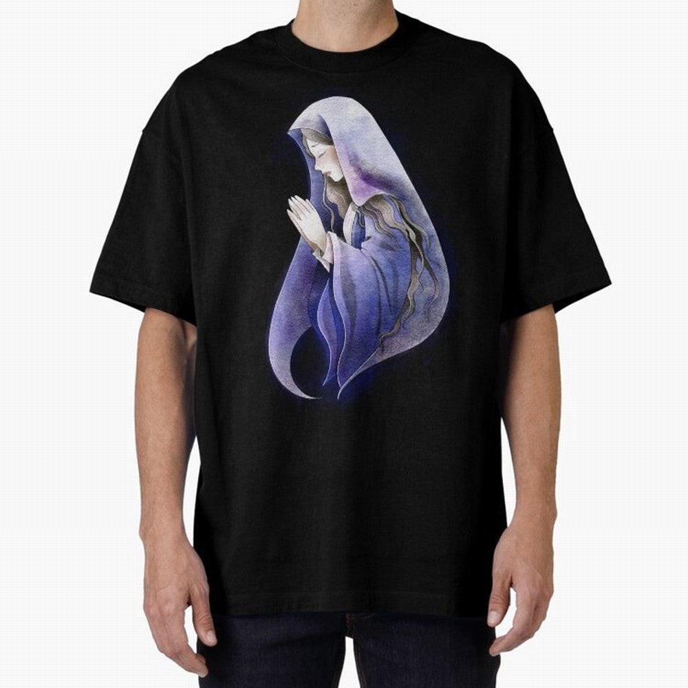 Holy Mary, Mother of God Oversized T-Shirt Stand Out with Spirit from Global Football Passion for FIFA World Cup 2026 Group Stage, Connected to Neymar, France and Portugal, Match Day Excitement, Supporter Culture, Golden Goals and Global Football