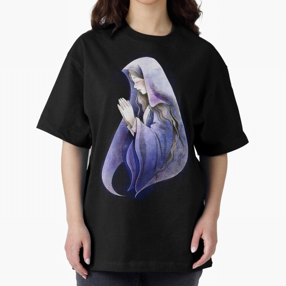Holy Mary, Mother of God Oversized T-Shirt Stand Out with Spirit from Global Football Passion for FIFA World Cup 2026 Group Stage, Connected to Neymar, France and Portugal, Match Day Excitement, Supporter Culture, Golden Goals and Global Football