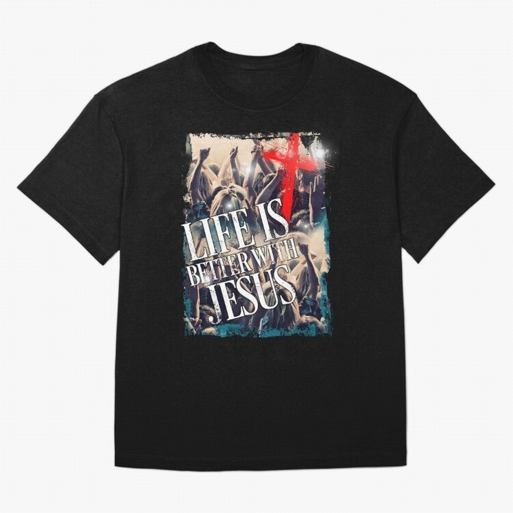 LIfe is Better with Jesus Oversized T-Shirt Build FIFA World Cup 2026 Group Stage for Fans of CR7 and Spain, Bringing Worldwide Fan Energy, Dramatic Goals, Stadium Lights and Championship Celebrations; Ideal for Passionate Fans Who Love Underdog
