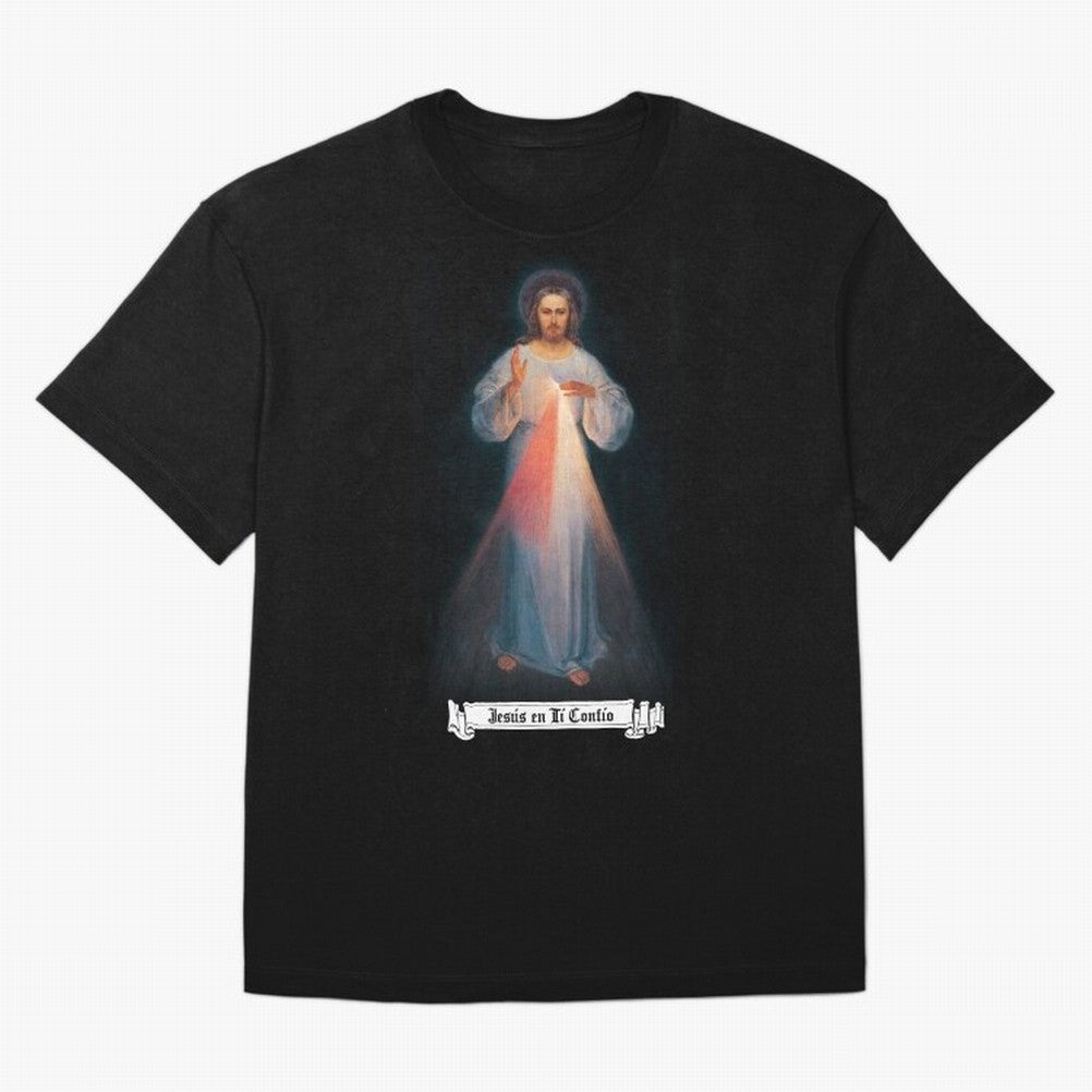 Imagen de la Divina Misericordia, JES¨²S EN T¨ª CONF¨ªO regalos cat¨®licos y cristianos, Oversized T-Shirt Honor the Beautiful Game during Match Day Hype around FIFA World Cup 2026, Mbappe, England, Classic Soccer Heritage, Championship Pressure,