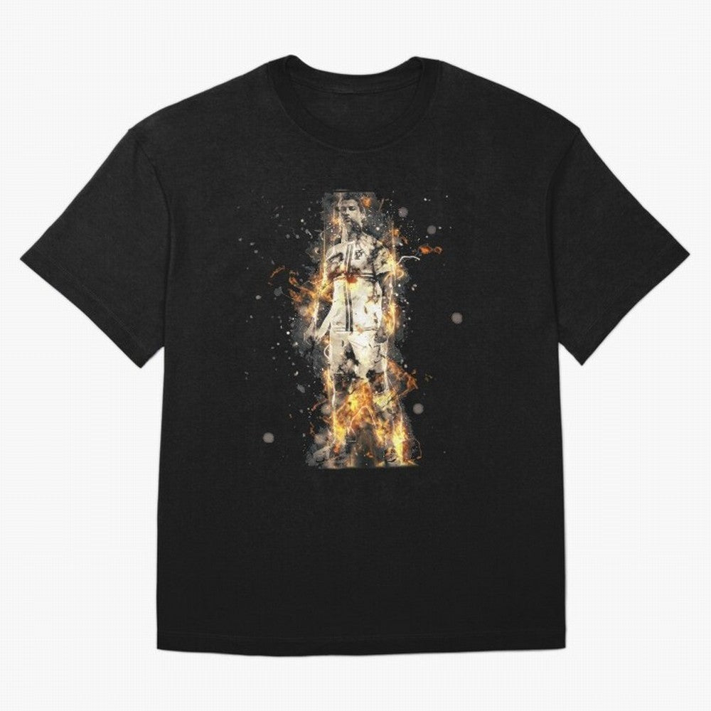 Ronaldo On Fire T Shirt Cristiano Cr7 Soccer S Jersey Men Madrid 7 Portugal Football Real White Kids Tee Mens Black Oversized T-Shirt Follow Every Goal of FIFA World Cup 2026 Group Stage for Fans of Mbappe and Argentina, Bringing Football History,