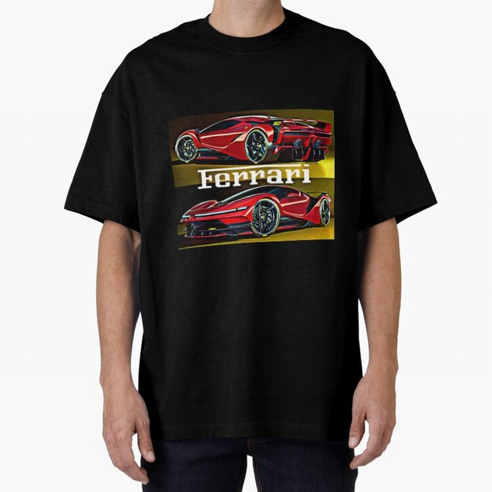 Ferarri F Concept Oversized T-Shirt Honor the Football Icons of FIFA World Cup 2026 USA Canada Mexico for Fans of Messi, Neymar and Mbappe and Portugal, Bringing Football Festival Excitement, Trophy Ambitions, Country Rivalries and Star Player