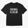 Football Is Life (Red BG) Oversized T-Shirt Unlock FIFA World Cup 2026 USA Canada Mexico Made for CR7 and Messi, England, France and Netherlands Energy, Football Festival Excitement, Trophy Ambitions, Country Rivalries and Star Player Buzz; Made
