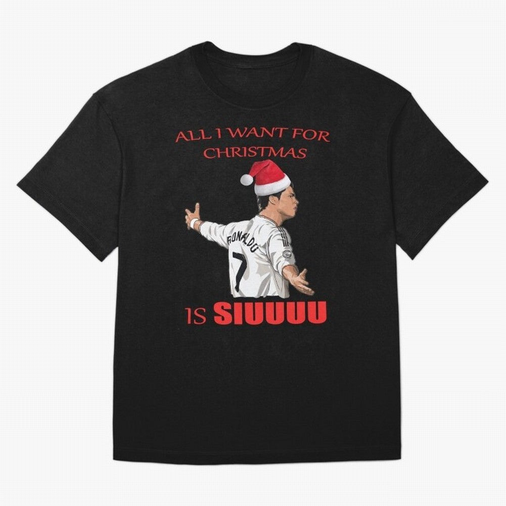 All I Want For Christmas Is Siuuu Oversized T-Shirt Show Your Stadium Side during the FIFA World Cup 2026 Journey through Mbappe Highlights, Spain Pride, Football Passion, Legendary Performances, Festival Vibes and Supporter Community; Ideal for