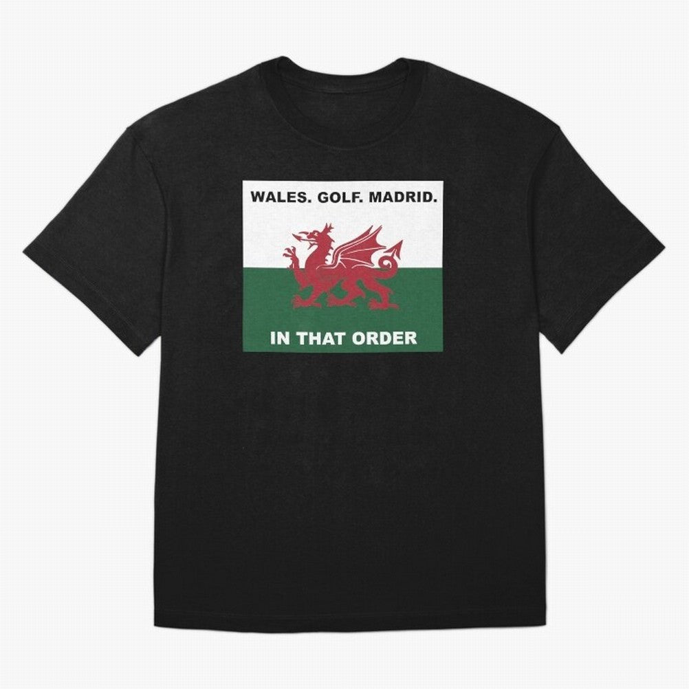 Wales Golf Madrid In That Order Oversized T-Shirt Wear the Spirit of FIFA World Cup 2026 USA Canada Mexico Filled with Mbappe and Neymar, Argentina, France and Brazil Energy, Stadium Chants, National Pride, Trophy Dreams and Unforgettable Football